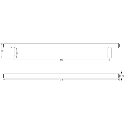 BURLINGTON BELGRAVE PULL HANDLE B2B 425HC 513x65x20 DBZ
