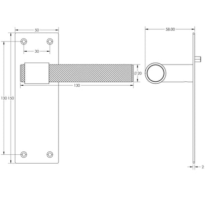 NERO T-BAR LEVER HANDLE LATCH 150x50x130 MBK