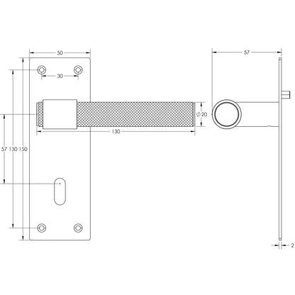 NERO T-BAR LEVER HANDLE LOCK 150x50x130 MBK