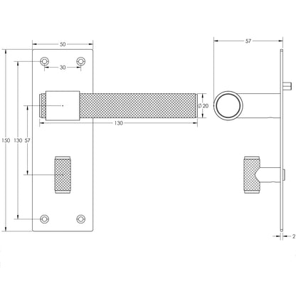NERO T-BAR LEVER HANDLE BATHROOM 150x50x130 MBK