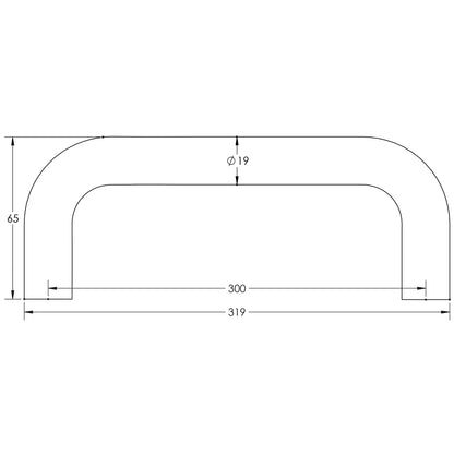 NERO D SHAPE PHLL HANDLE BOLT 300HC 319x65x19 MBK