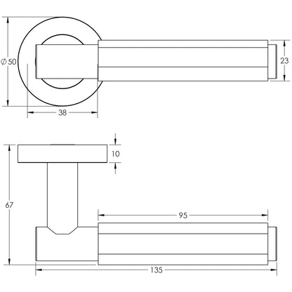 JEDO BLOOM DOOR HANDLE D50x135x67 ABR