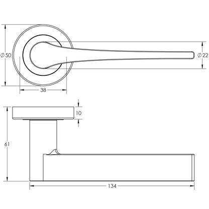 JEDO GEO DOOR HANDLE D50x134x61 MBK