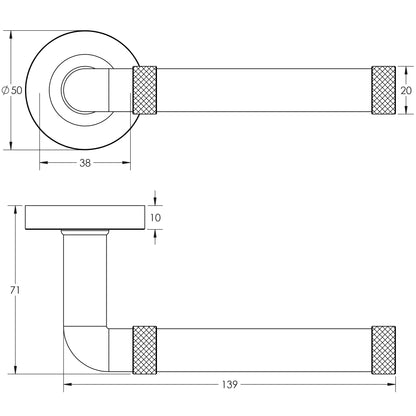 JEDO MIDTOWN DOOR HANDLE D50x139x71 BKN