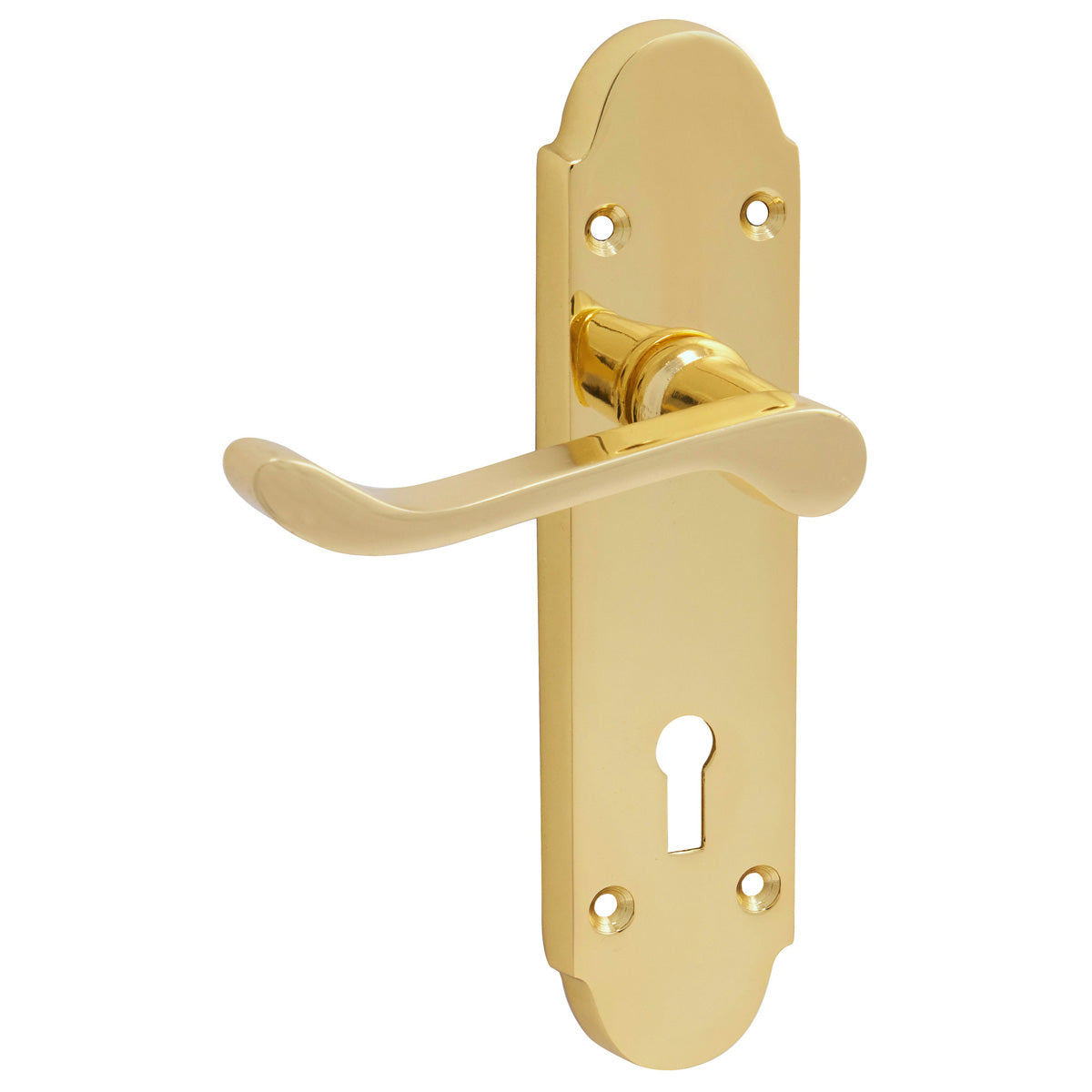 ECLIPSE CHROMAXE LEVER HANDLE+BACKPLATE 170x42 LOCK PBR by FRISCO UK SALES LTD