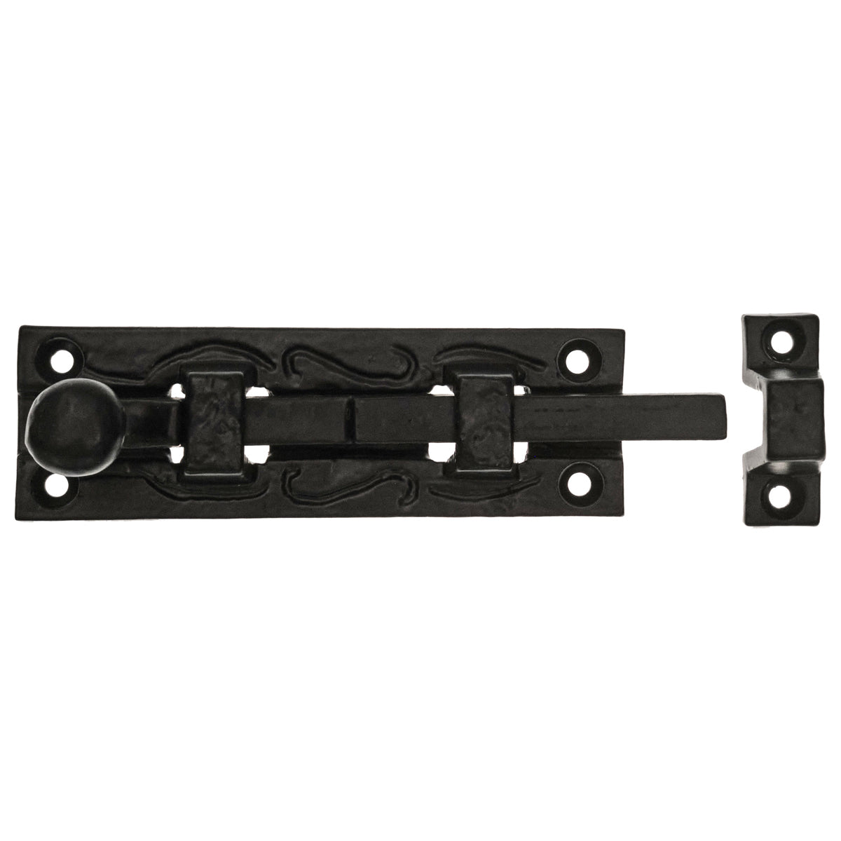 ECLIPSE BLACK ANTIQUE STRAIGHT DOOR BOLT BALL KNOB 075 ABK by FRISCO UK SALES LTD