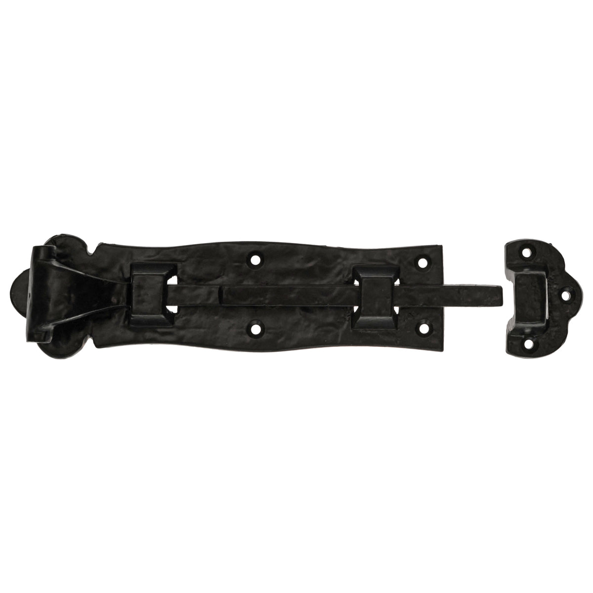 ECLIPSE BLACK ANTIQUE SCROLL PATTERN DOOR BOLT 203 ABK by FRISCO UK SALES LTD