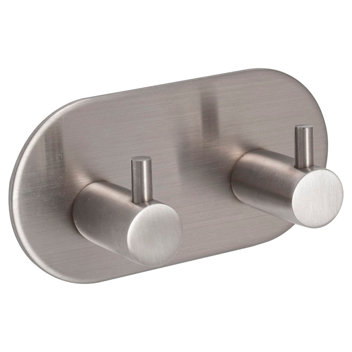PREPACK ECLIPSE STAINLESS STEEL CONTEMPORARY DOUBLE COAT HOOK SELF-ADHESIVE 92x48 SSS by FRISCO UK SALES LTD