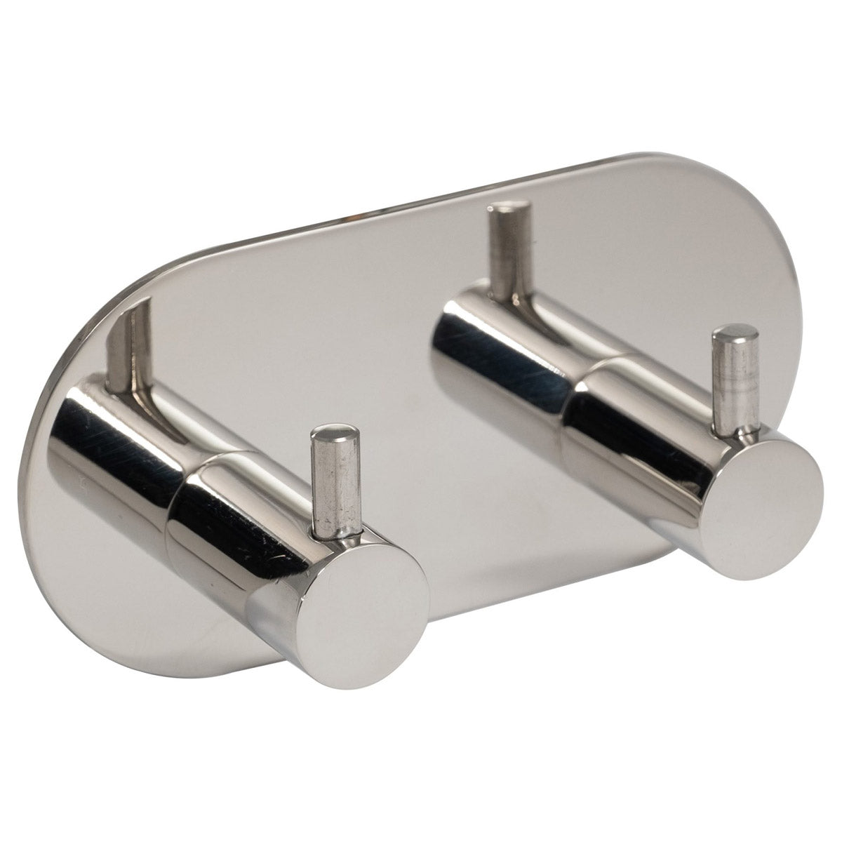 PREPACK ECLIPSE STAINLESS STEEL CONTEMPORARY DOUBLE COAT HOOK SELF-ADHESIVE 92x48 PSS by FRISCO UK SALES LTD
