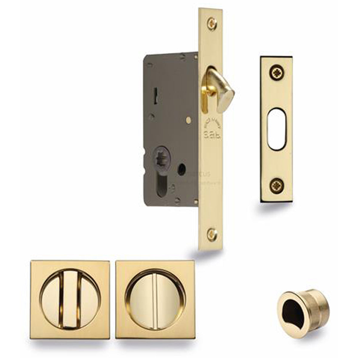 SLIDE FLUSH HANDLE LOCK 55x55 PBR
