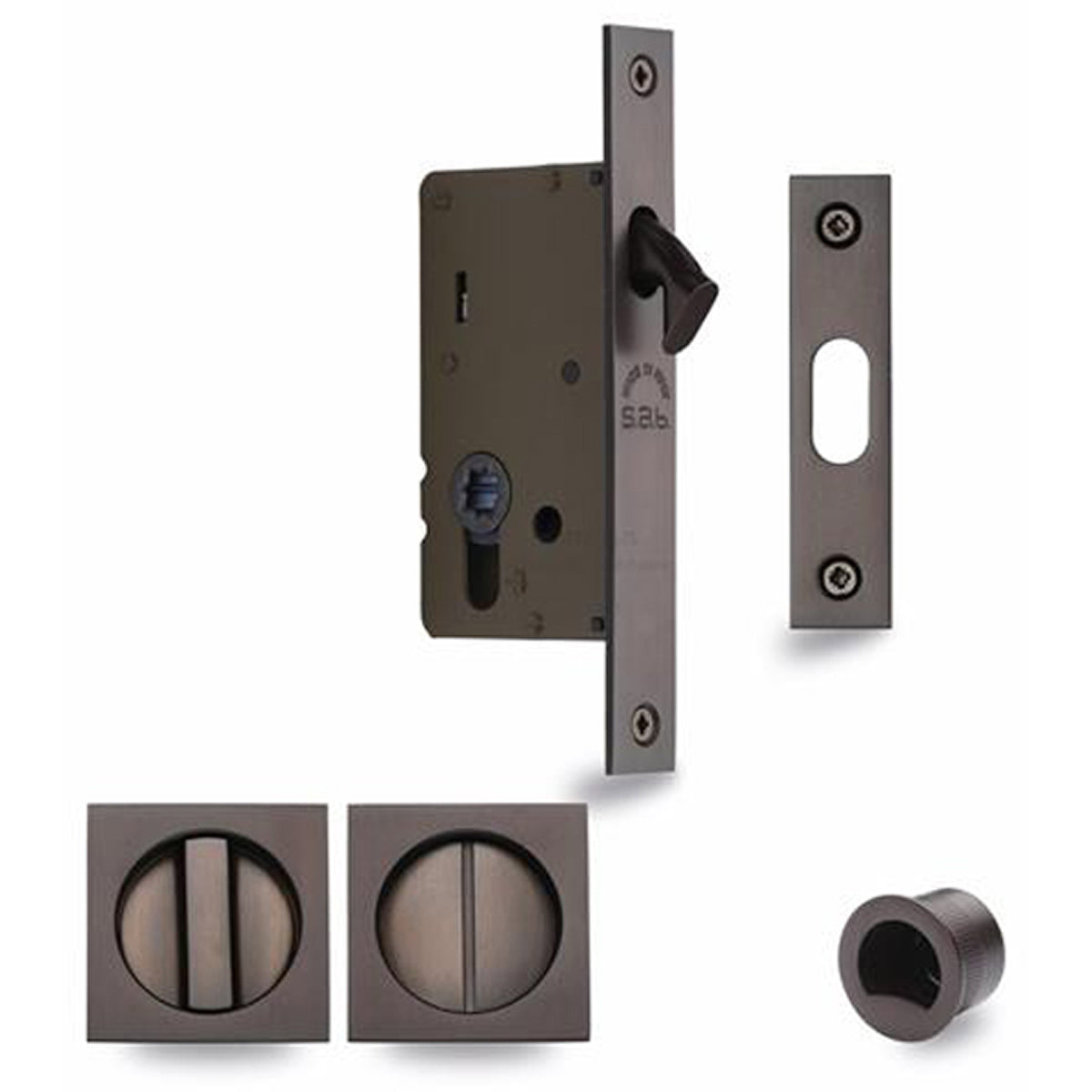 SLIDE FLUSH HANDLE LOCK 55x55 MBZ