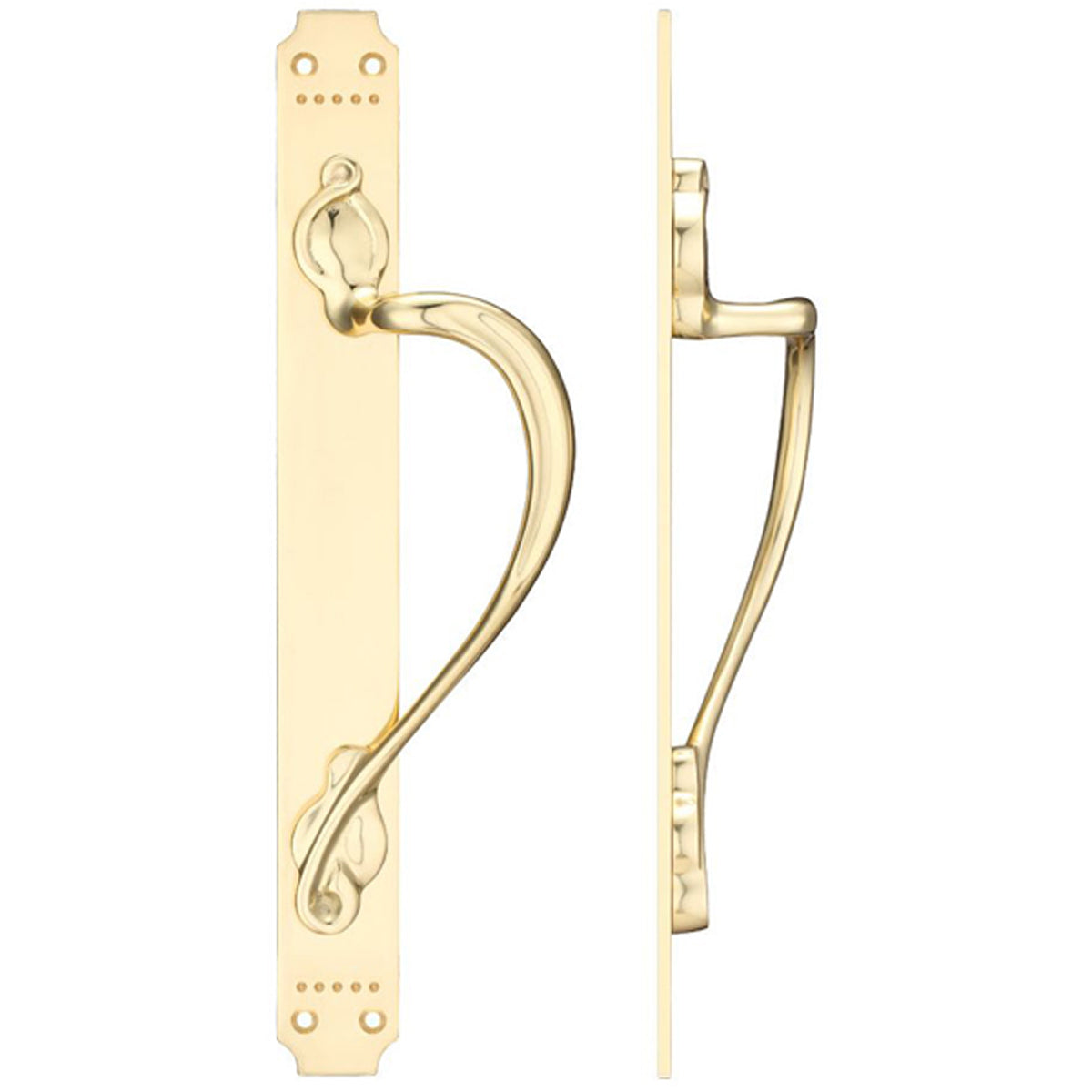 F&B PULL HANDLE+BPL RH 377x42 PBR