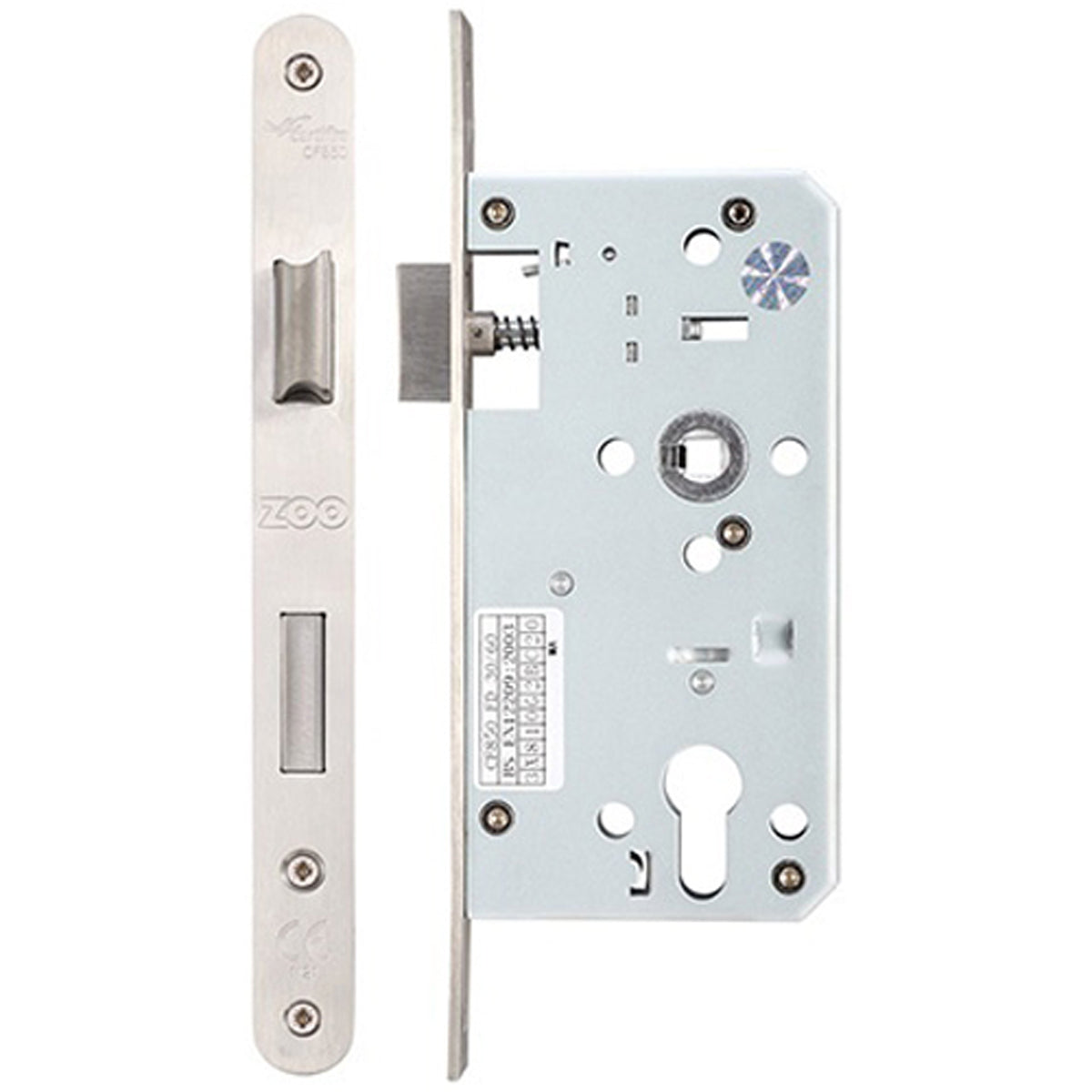 ZDL EURO SASH LOCK RAD BS55 72 SSS by ZOO HARDWARE LTD