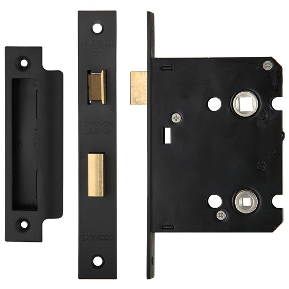 ZBC CONTRACT BATH LOCK BS76 SQU BLK