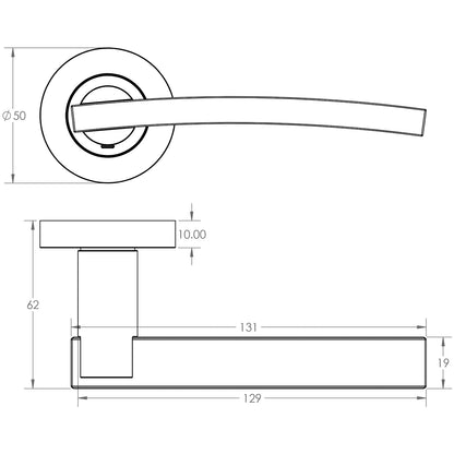 JEDO DUAL MODENA LEVER HANDLE+ROSE D50x129x62 PCP/SCP JV780PCSC