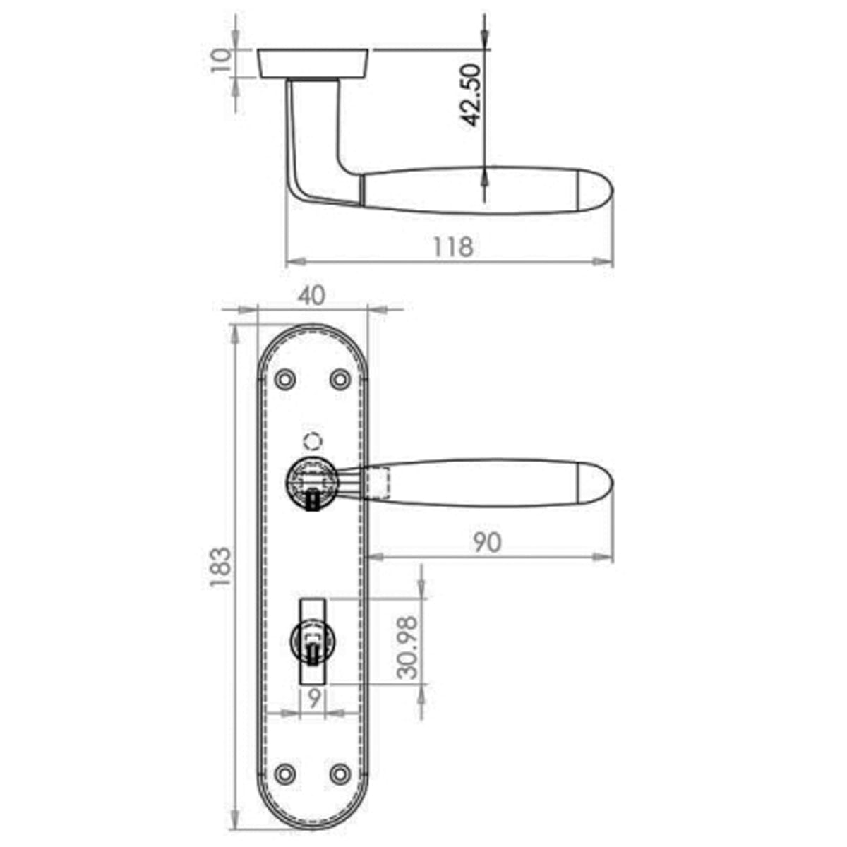 STYLO SUITE HANDLE BATH 183x40x118 PCP/SCP JV533PCSC