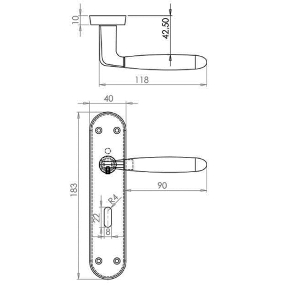 STYLO SUITE HANDLE LOCK 183x40x118 PCP/SCP JV531PCSC