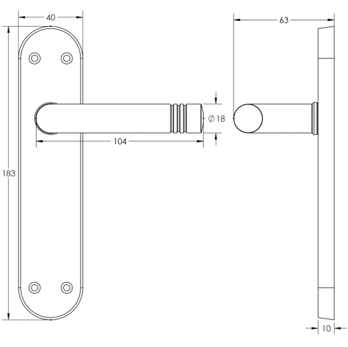 PORTO SUITE LEVER HANDLE LATCH 183x40x105 PCP JV661PC