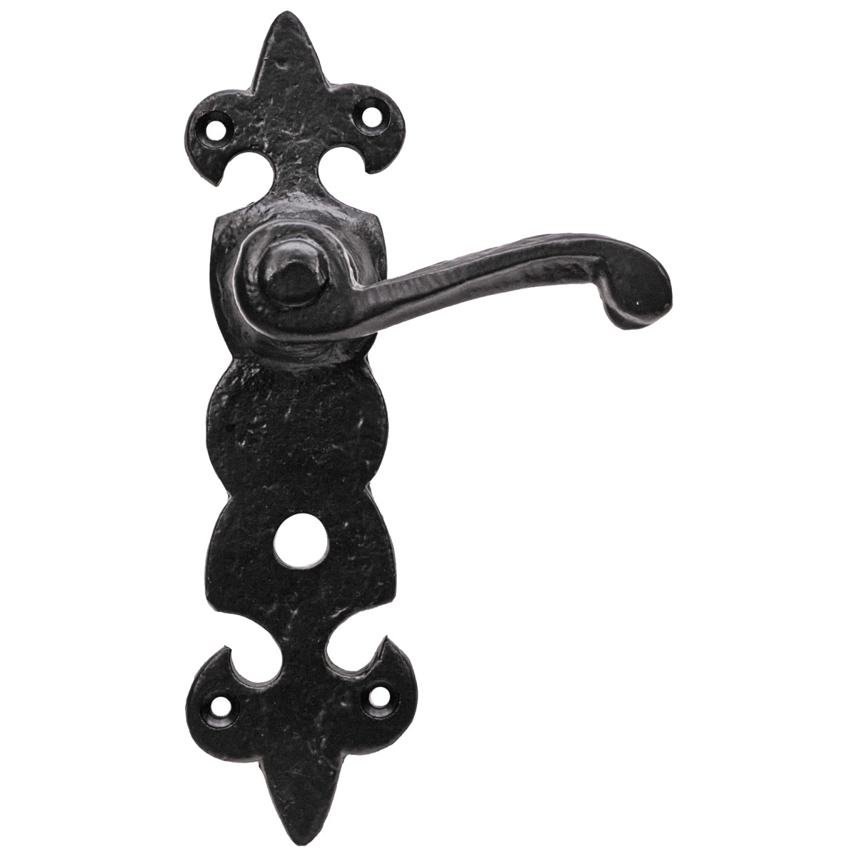 BLACK ANTIQUE FLEUR-DE-LYS LEVER HANDLE SET BATHROOM 184x50 ABK