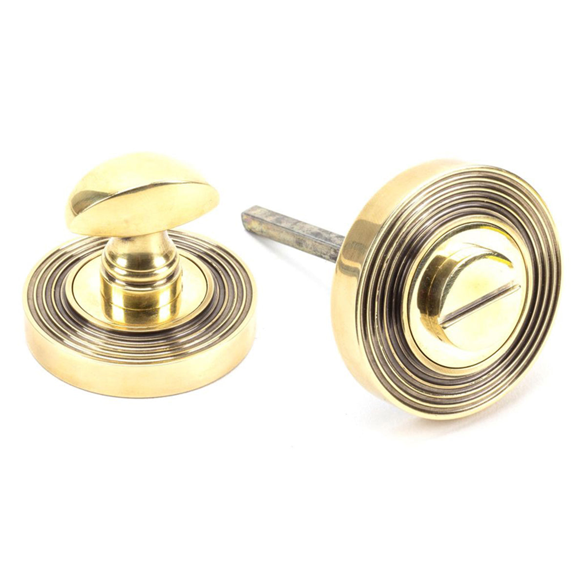 THUMBTURN SET ROUND CNC BEEHIVE 53x45 AGBR