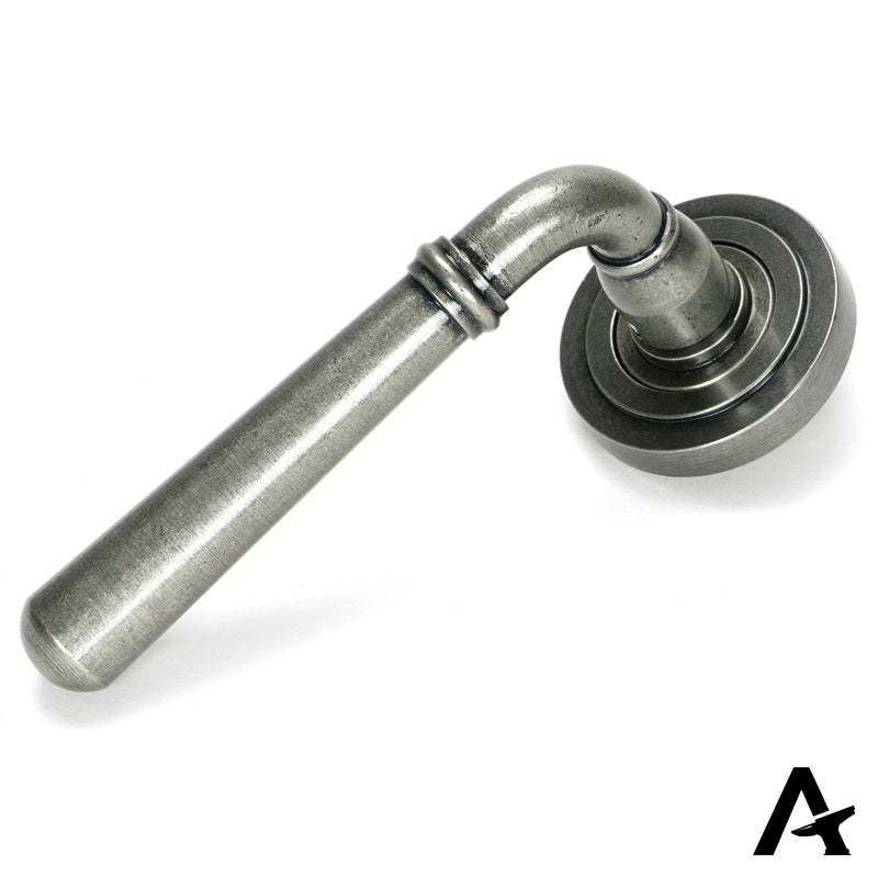 NEWBURY LEVER HANDLE+ROSE UNSPRUNG ART DECO 126x53x64 PEW - 51331 by MARCHES (ANVIL) ARCHITECTURAL HARDWARE