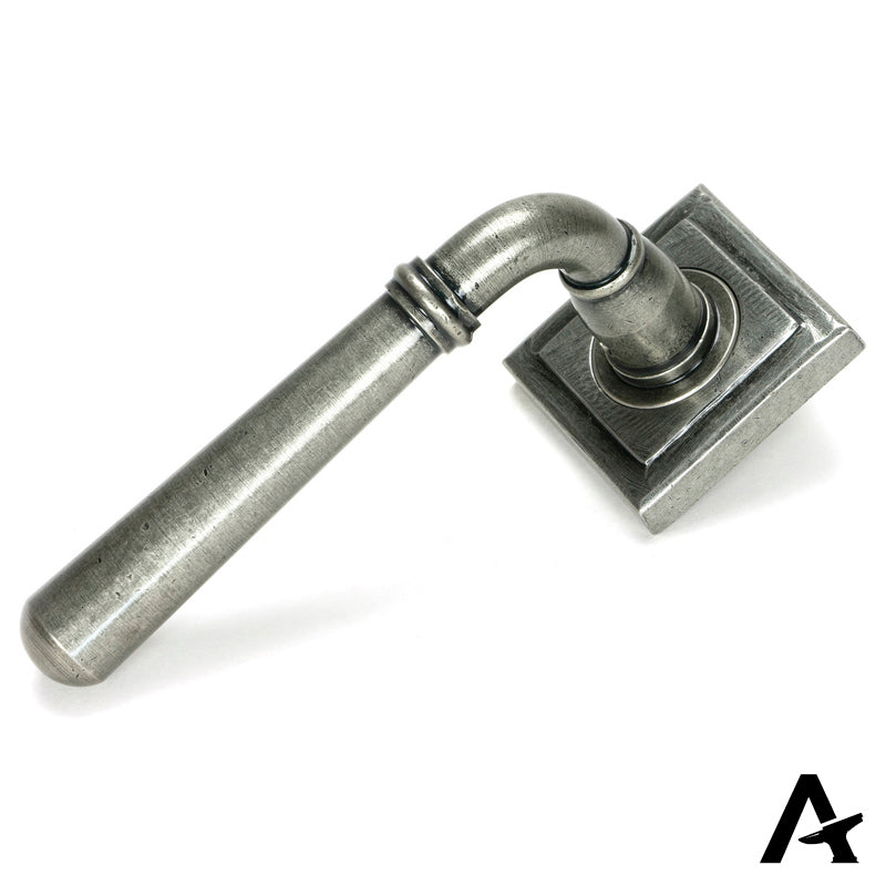 NEWBURY LEVER HANDLE+ROSE UNSPRUNG SQUARE 126x53x64 PEW - 51333 by MARCHES (ANVIL) ARCHITECTURAL HARDWARE