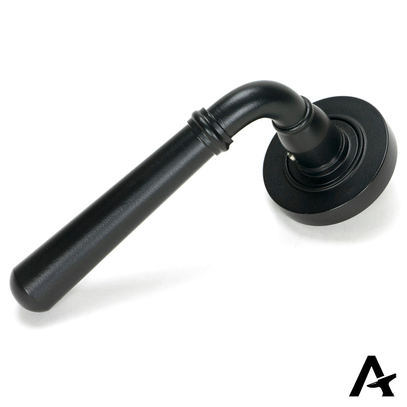 NEWBURY LEVER HANDLE+ROSE UNSPRUNG PLAIN 126x53x64 MBK - 51326 by MARCHES (ANVIL) ARCHITECTURAL HARDWARE