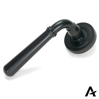 NEWBURY LEVER HANDLE+ROSE UNSPRUNG ART DECO 126x53x64 MBK - 51327 by MARCHES (ANVIL) ARCHITECTURAL HARDWARE