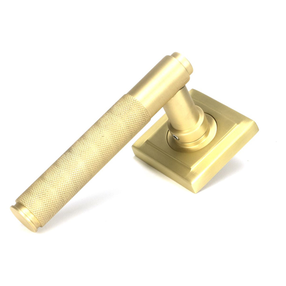 BROMPTON LEVER HANDLE+ROSE SPRUNG SQUARE 53x125x70 SBR by MARCHES (ANVIL) ARCHITECTURAL HARDWARE