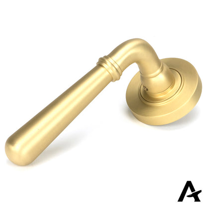 NEWBURY LEVER HANDLE+ROSE UNSPRUNG PLAIN 126x53x64 SBR - 50857 by MARCHES (ANVIL) ARCHITECTURAL HARDWARE