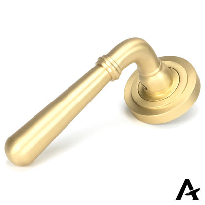 NEWBURY LEVER HANDLE+ROSE UNSPRUNG ART DECO 126x53x64 SBR - 50858 by MARCHES (ANVIL) ARCHITECTURAL HARDWARE