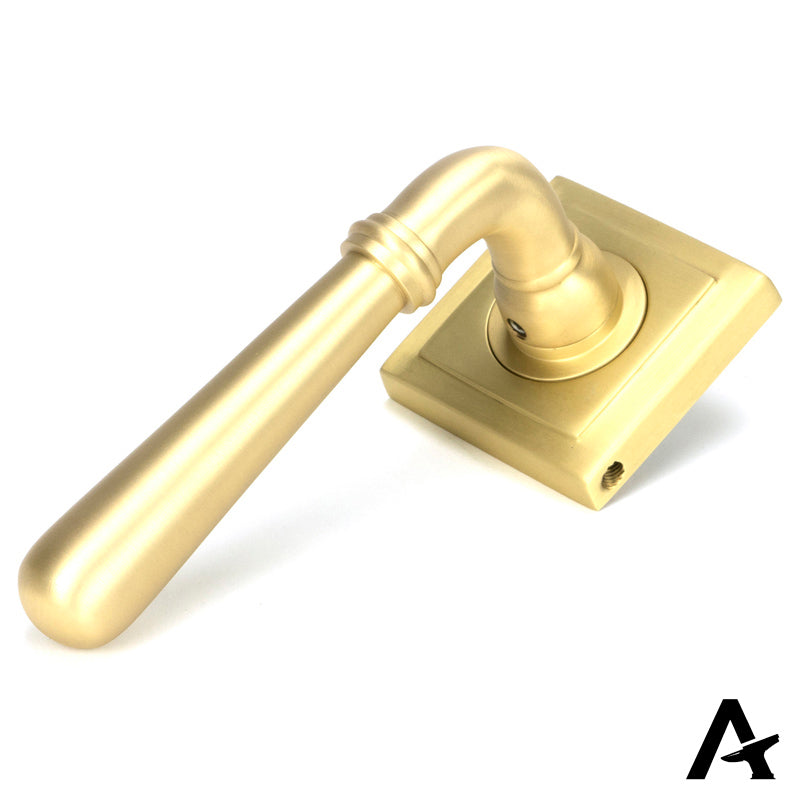 NEWBURY LEVER HANDLE+ROSE UNSPRUNG SQUARE 126x53x64 SBR - 50860 by MARCHES (ANVIL) ARCHITECTURAL HARDWARE