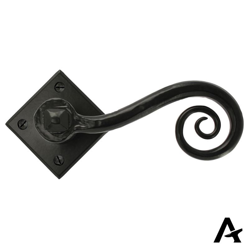 MONKEYTAIL LEVER HANDLE+DIAMOND ROSE 52x120 BLK