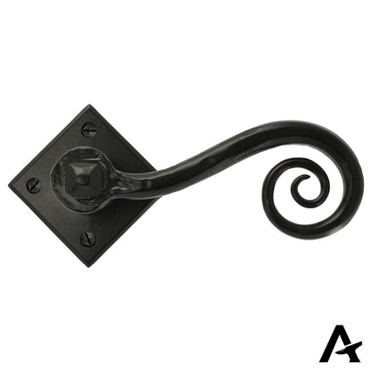 MONKEYTAIL LEVER HANDLE+DIAMOND ROSE 52x120 BLK - 33235 by MARCHES (ANVIL) ARCHITECTURAL HARDWARE