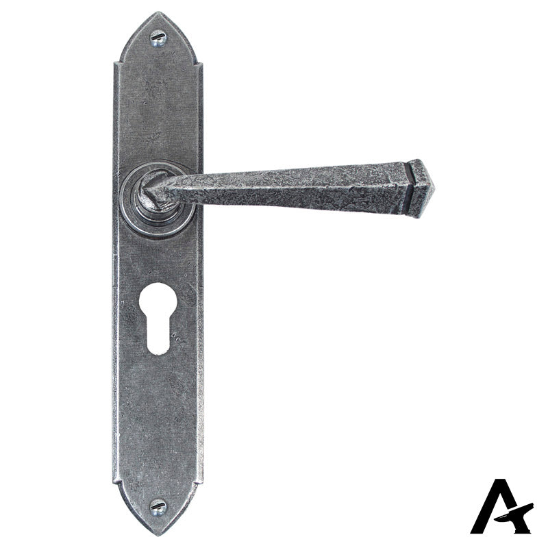 GOTHIC LEVER HANDLE EURO 125x248x64 PEW