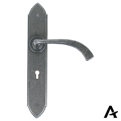 GOTHIC LEVER HANDLE CURVE LOCK 115x248x64 PEW - 33634 by MARCHES (ANVIL) ARCHITECTURAL HARDWARE