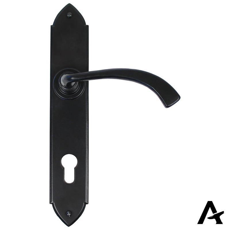 GOTHIC CURVED ESPAGNOLETTE LEVER LOCK 115x248x64 BLK