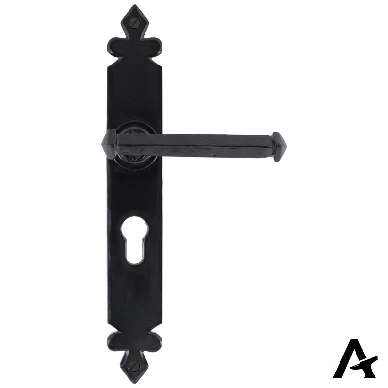 TUDOR LEVER HANDLE EURO 125x273x62 BLK