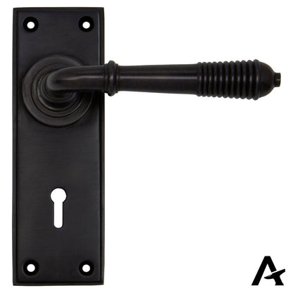 REEDED LEVER HANDLE LOCK 123x152x70 AGBZ - 83953 by MARCHES (ANVIL) ARCHITECTURAL HARDWARE