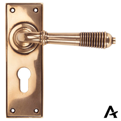 REEDED LEVER HANDLE EURO 123x152x70 PBZ - 91916 by MARCHES (ANVIL) ARCHITECTURAL HARDWARE