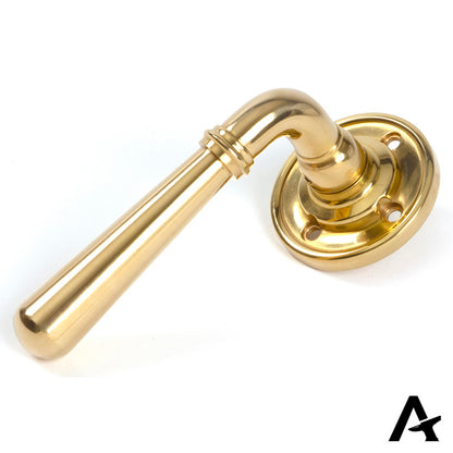 NEWBURY LEVER HANDLE+ROSE SPRUNG 124x60x64 PBR - 47193 by MARCHES (ANVIL) ARCHITECTURAL HARDWARE
