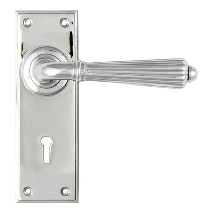 HINTON LEVER HANDLE+PLATE LOCK 128x152x72 PCP - 45316 by MARCHES (ANVIL) ARCHITECTURAL HARDWARE