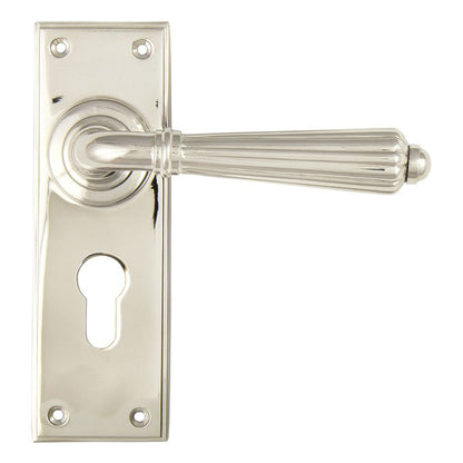 HINTON LEVER HANDLE+PLATE EURO 128x152x72 PNP - 45325 by MARCHES (ANVIL) ARCHITECTURAL HARDWARE