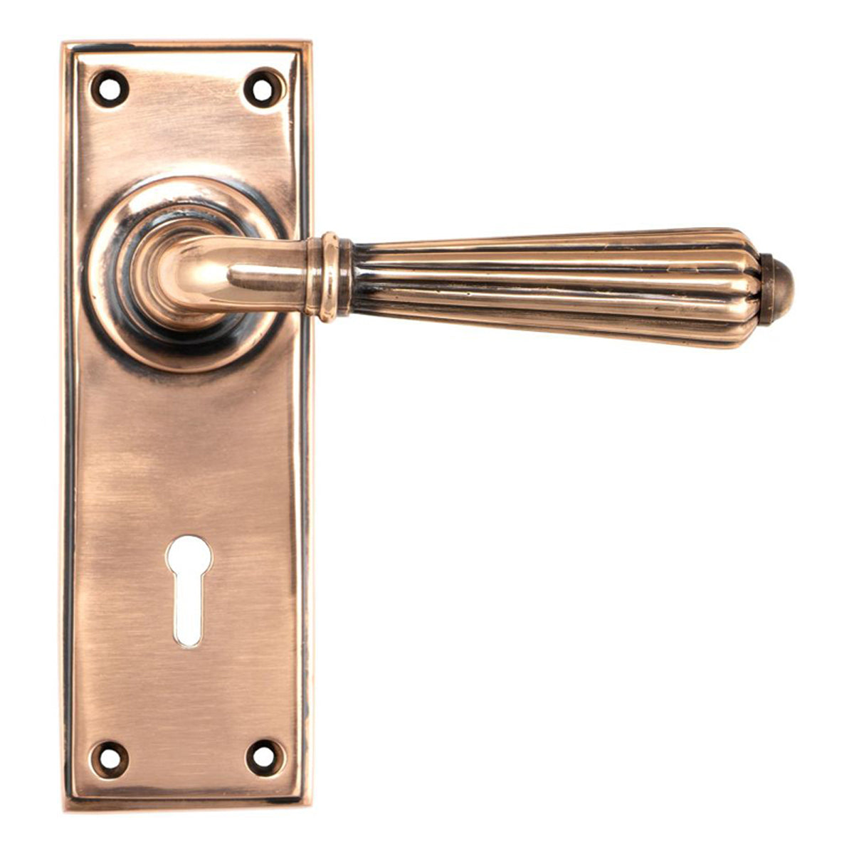 HINTON LEVER HANDLE+PLATE LOCK 128x152x72 PBZ