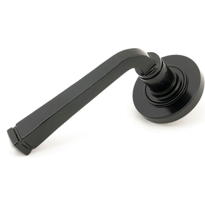 AVON LEVER HANDLE+ROSE SPRUNG PLAIN 53x118x63 BLK - 45623 by MARCHES (ANVIL) ARCHITECTURAL HARDWARE