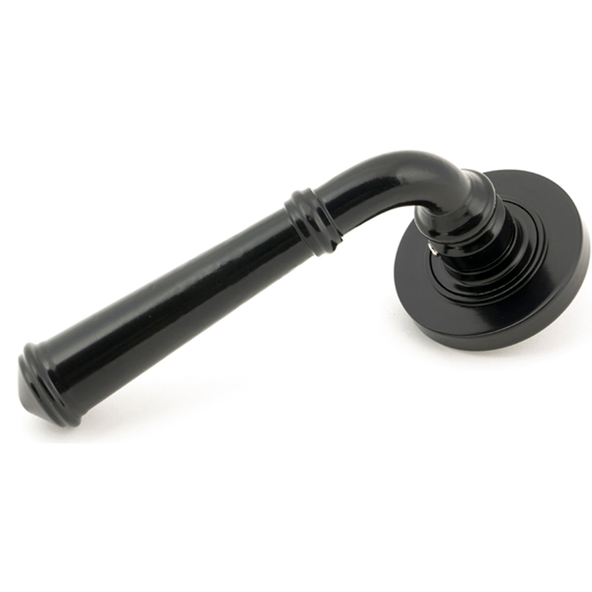 REGENCY LEVER HANDLE+ROSE SPRUNG PLAIN 53x131x67 BLK
