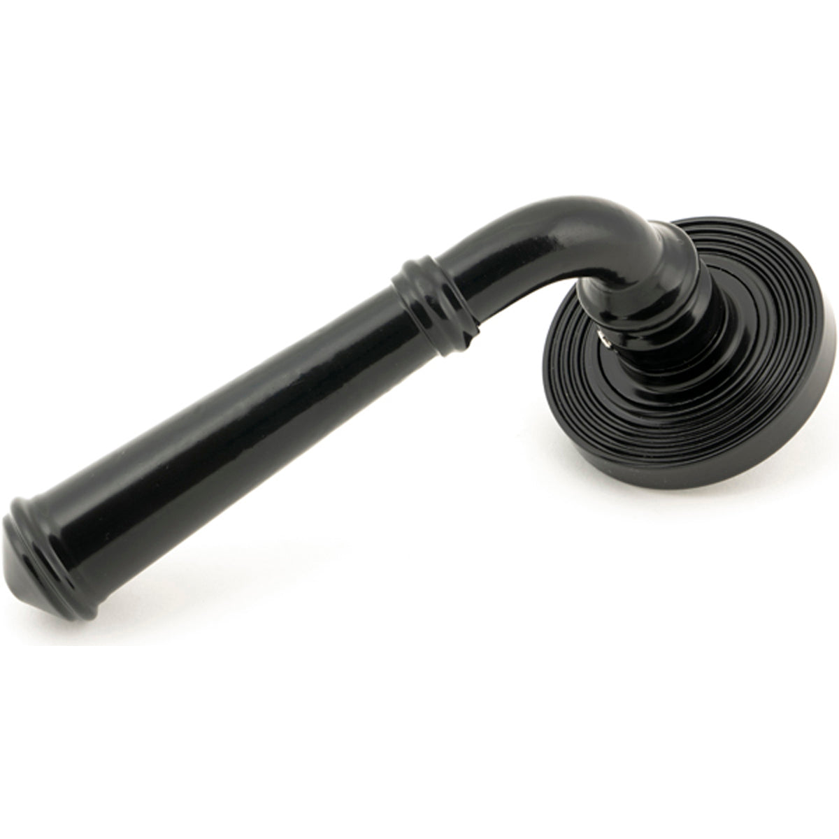 REGENCY LEVER HANDLE+ROSE SPRUNG BEEHIVE 53x131x67 BLK