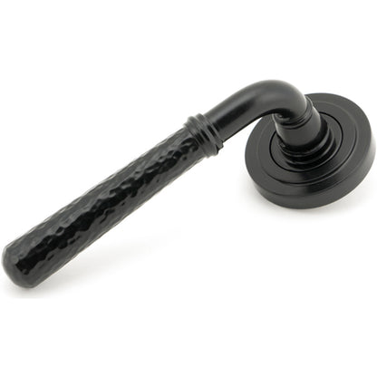 HAMMERED NEWBURY LEVER HANDLE+ROSE SPRUNG ART DECO 53x126x64 BLK - 45648 by MARCHES (ANVIL) ARCHITECTURAL HARDWARE