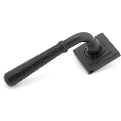 HAMMERED NEWBURY LEVER HANDLE+ROSE SPRUNG SQUARE 53x126x64 MBK - 45654 by MARCHES (ANVIL) ARCHITECTURAL HARDWARE