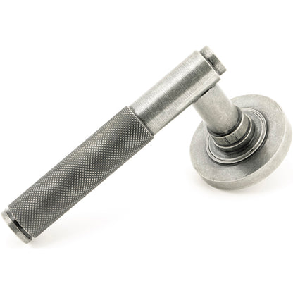 BROMPTON LEVER HANDLE+ROSE SPRUNG PLAIN 53x125x70 PEW - 45679 by MARCHES (ANVIL) ARCHITECTURAL HARDWARE